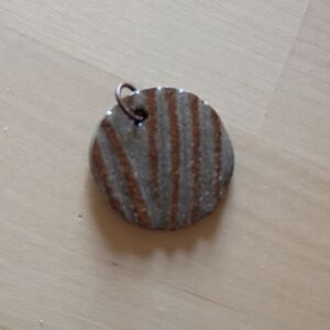 Striped Brown and Gray Pendant